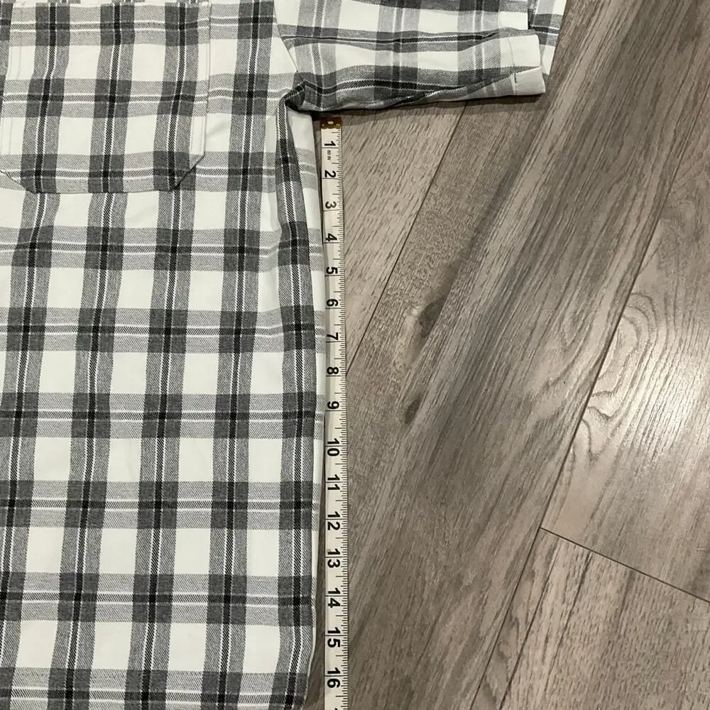 90s vintage saga plaid men’s‎ shirt button up short sleeve size XL 100% cotton